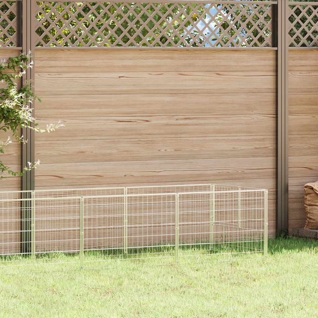 vidaXL Hundezwinger Silbern 9 m² Stahl