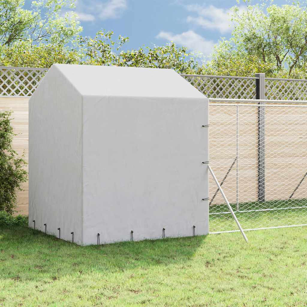 vidaXL Outdoor-Hundezwinger mit Dach Silbern 2x10x2,5 m Stahl Verzinkt
