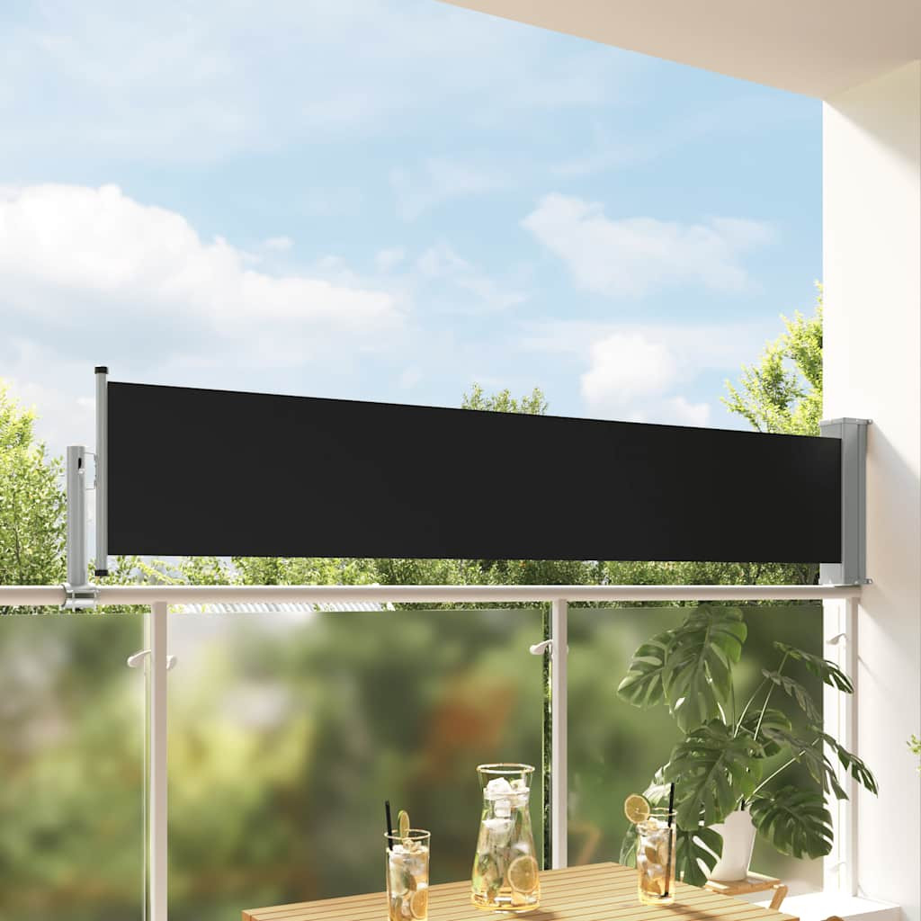 vidaXL Ausziehbare Seitenmarkise 60×300 cm Schwarz