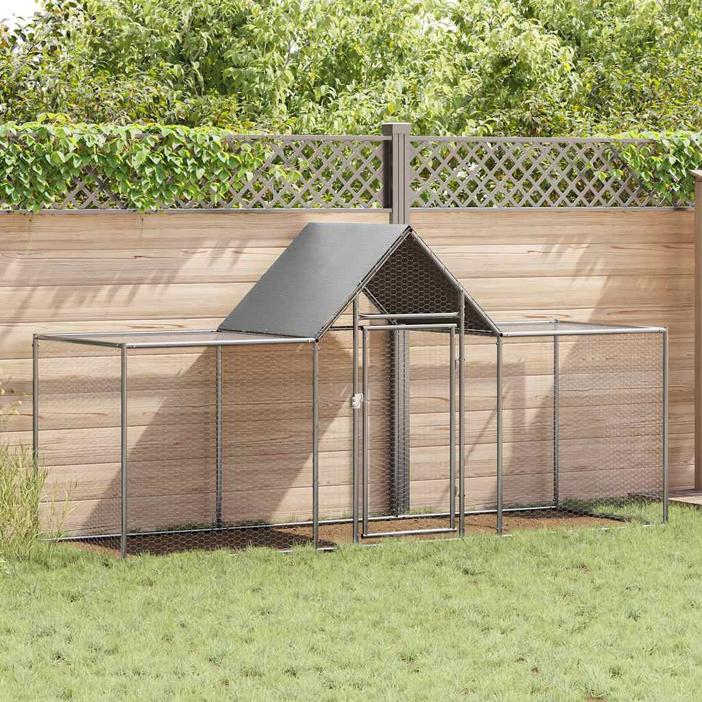 vidaXL Hühnerstall 3x1x1,5 m Verzinkter Stahl