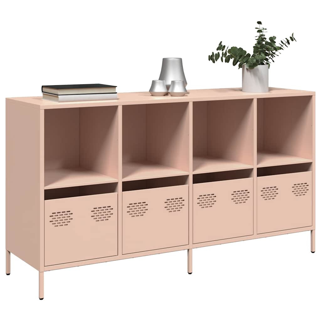 vidaXL Sideboard Rosa 135x39x73,5 cm Kaltgewalzter Stahl