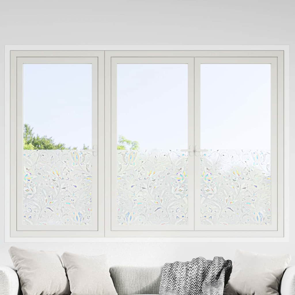 vidaXL Fensterfolien 4 Stk. Matt Blumenmuster PVC
