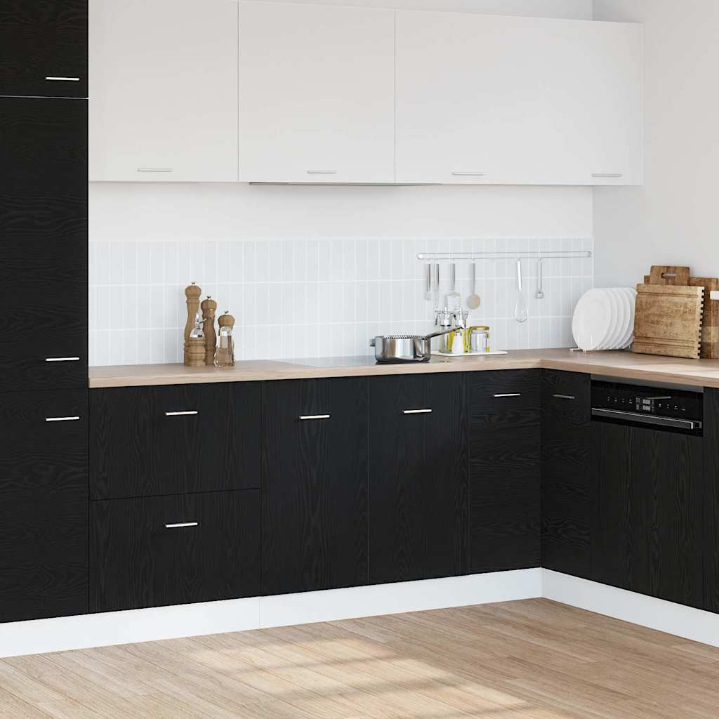vidaXL Unterschrank für Spüle Schwarz Eiche 80x46x81,5 cm Holzwerkstoff