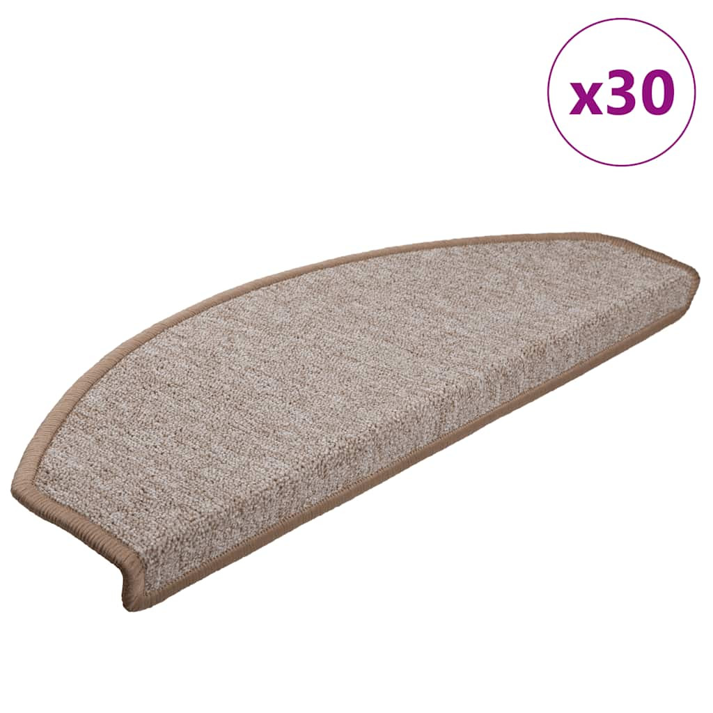 vidaXL Stufenmatten 30 Stk. 65x24x4 cm Hellbraun Halbrund Groß
