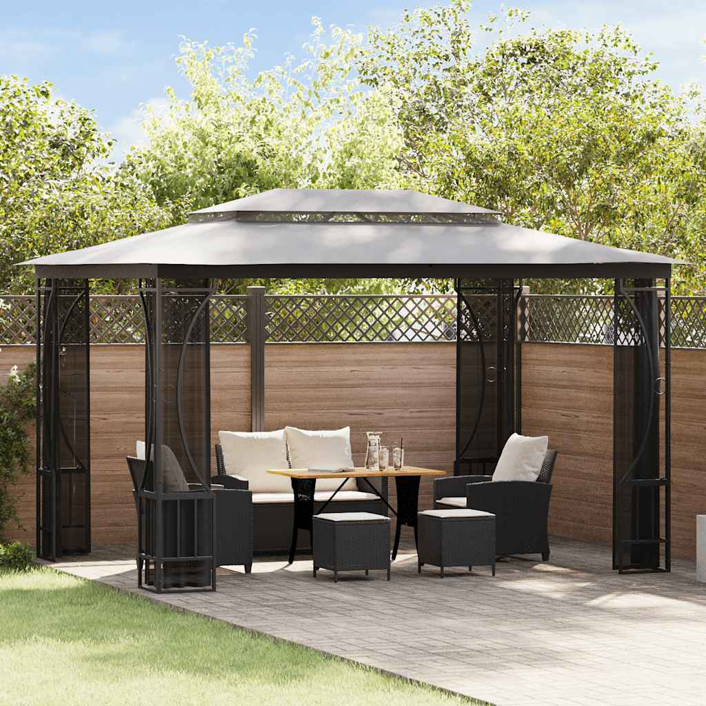 vidaXL Pavillon mit Netz 300x400x265 cm Anthrazit
