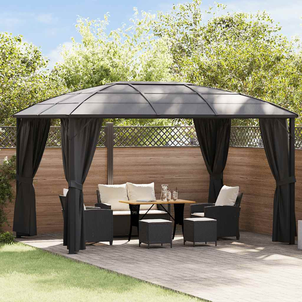 vidaXL Pavillon mit Vorhängen 400 x 300 x 265 cm Anthrazit