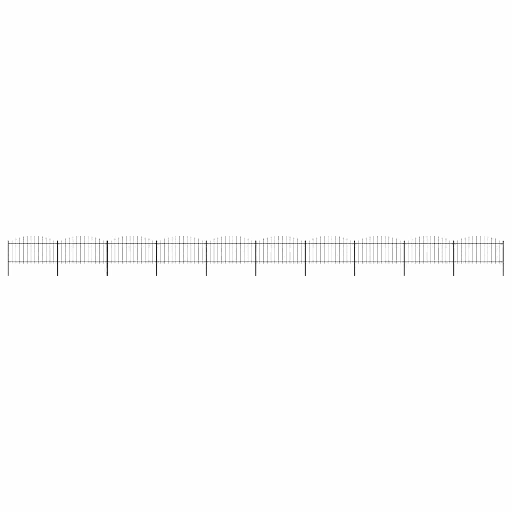 vidaXL Gartenzaun mit Speerspitze Stahl 1673 x 150 cm Schwarz
