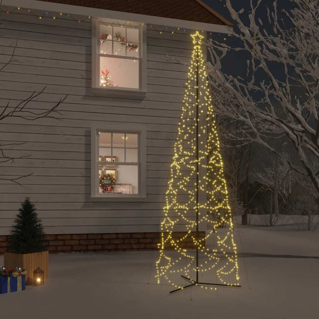 vidaXL Weihnachtsbaum-Kegel Warmweiß 1400 LEDs 160x500 cm