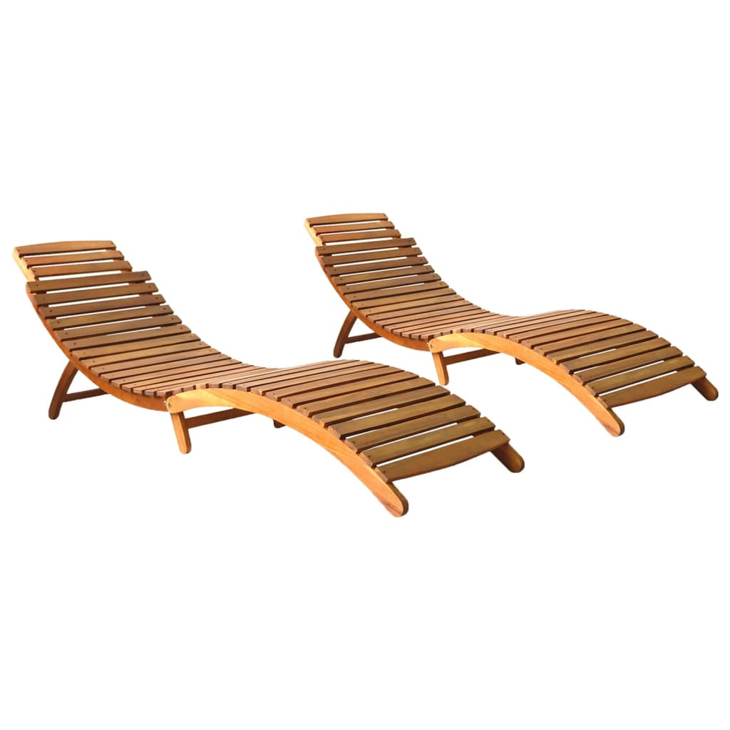 vidaXL Sonnenliegen 2 Stk. Massivholz Akazie