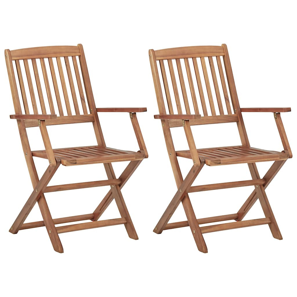 vidaXL Klappbare Gartenstühle 2 Stk. Massivholz Akazie