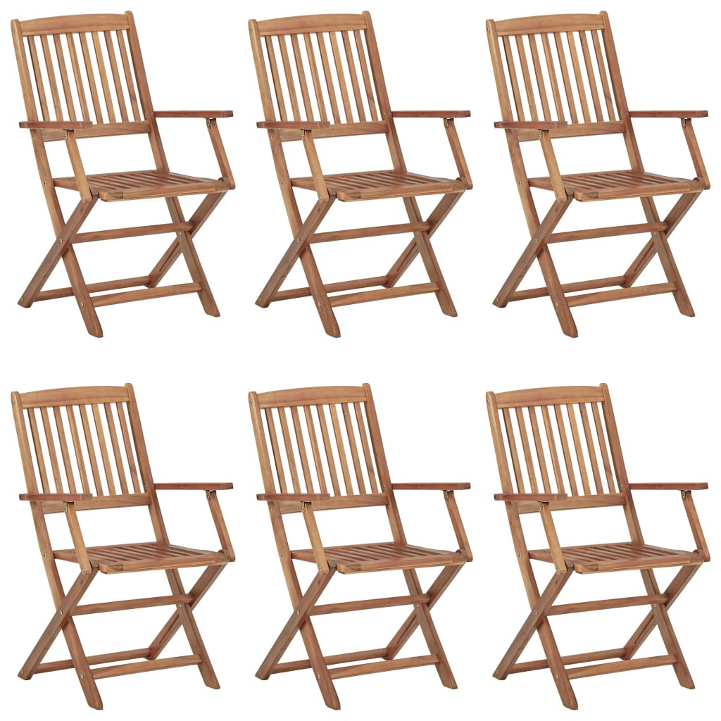 vidaXL Klappbare Gartenstühle 6 Stk. Massivholz Akazie
